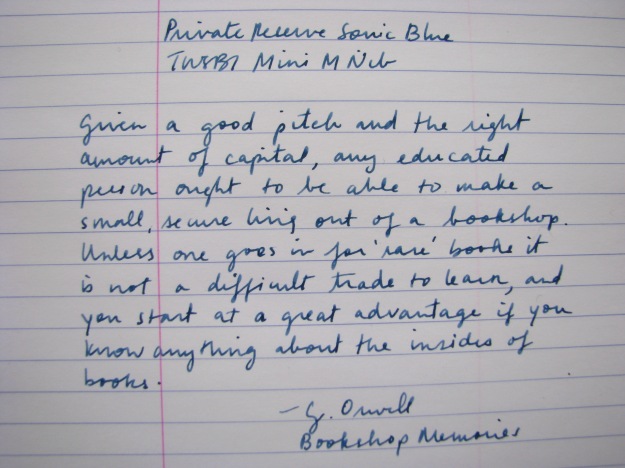 Writing Sample of Private Reserve Sonic Blue Classic Blue-Black Fountain Pen Ink